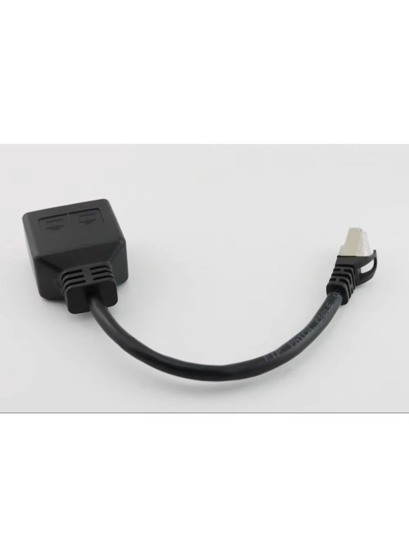 RJ45 CAT6/5 1 Male to 2 Female Port Socket LAN Ethernet Network Splitter Coupler Adapter Cable Cord 20cm - Image 3
